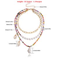 Vacation Shell Alloy Baroque Pearls Seed Bead Wholesale Layered Necklaces main image 4