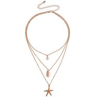 Vacation Starfish Shell Alloy Wholesale Layered Necklaces sku image 1