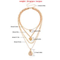 Modern Style Heart Shape Butterfly Shell Artificial Diamond Alloy Wholesale Layered Necklaces main image 2