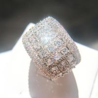 Elegant Glam Solid Color Brass Inlay Zircon Wide Band Rings main image 2