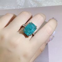 Simple Style Square Brass Inlay Rhinestones Rings main image 4