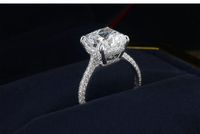 Glam Square Brass Inlay High Carbon Diamond Rings main image 3