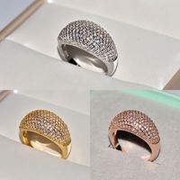 Glam Solid Color Brass Inlay Zircon Rings main image 1