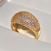 Glam Solid Color Brass Inlay Zircon Rings sku image 6