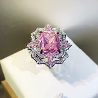 Elegant Luxuriös Quadrat Messing Inlay Diamant Mit Hohem Kohlenstoffgehalt Ringe main image 2