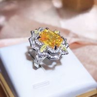 Elegant Luxuriös Quadrat Messing Inlay Diamant Mit Hohem Kohlenstoffgehalt Ringe sku image 3