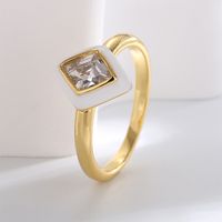 Simple Style Solid Color Copper Inlay Zircon Rings main image 5