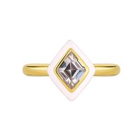 Simple Style Solid Color Copper Inlay Zircon Rings main image 4
