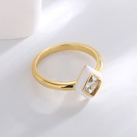 Simple Style Solid Color Copper Inlay Zircon Rings main image 3