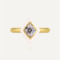 Simple Style Solid Color Copper Inlay Zircon Rings main image 1