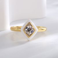 Simple Style Solid Color Copper Inlay Zircon Rings main image 2