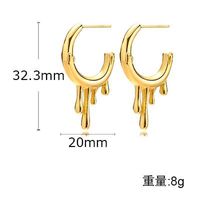 Fashion Water Droplets Stainless Steel Earrings Plating Stainless Steel Earrings sku image 1
