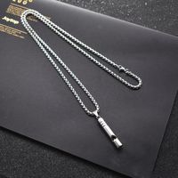 Hip-hop Simple Style Streetwear Geometric Titanium Steel Men's Pendant Necklace Sweater Chain main image 1