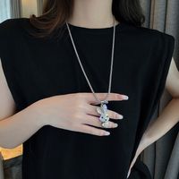 Süß Tier Künstlicher Diamant Legierung Titan Stahl Großhandel Halskette Mit Anhänger main image 3
