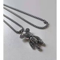 Streetwear Animal Bear Alloy Titanium Steel Wholesale Pendant Necklace sku image 2