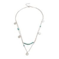 Streetwear Round Alloy Turquoise Wholesale Layered Necklaces sku image 2