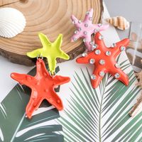 1 Pair Vacation Beach Starfish Inlay Alloy Rhinestones Drop Earrings main image 4