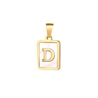 304 Stainless Steel Gold Plated Elegant Simple Style Plating Inlay Letter Shell sku image 5