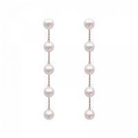 1 Pair Elegant Tassel Plating Artificial Pearl Iron Drop Earrings main image 3