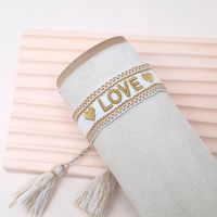 Wholesale Jewelry Casual Basic Bohemian Letter Heart Shape Polyester Bracelets sku image 1
