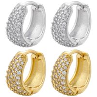 1 Pair Elegant Luxurious Shiny U Shape Plating Inlay Copper Zircon 18k Gold Plated Earrings main image 3