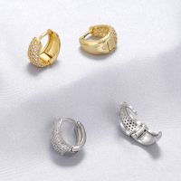 1 Pair Elegant Luxurious Shiny U Shape Plating Inlay Copper Zircon 18k Gold Plated Earrings main image 1