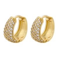 1 Pair Elegant Luxurious Shiny U Shape Plating Inlay Copper Zircon 18k Gold Plated Earrings sku image 1