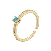 Elegant Luxurious Star Copper Plating Inlay Zircon 18k Gold Plated Open Rings sku image 14