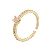 Elegant Luxurious Star Copper Plating Inlay Zircon 18k Gold Plated Open Rings sku image 17