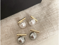 1 Pair Vintage Style French Style Pearl Alloy Ear Studs main image 2
