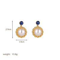 1 Pair Retro Commute Round Spiral Stripe Plating Inlay Copper Artificial Pearls Zircon 14k Gold Plated 18k Gold Plated Ear Studs sku image 1