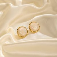 1 Pair Retro Commute Round Spiral Stripe Plating Inlay Copper Artificial Pearls Zircon 14k Gold Plated 18k Gold Plated Ear Studs main image 5