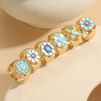 Elegant Luxurious Flower Copper Plating Inlay Zircon 14k Gold Plated Open Rings main image 8