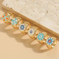 Elegant Luxurious Flower Copper Plating Inlay Zircon 14k Gold Plated Open Rings main image 2