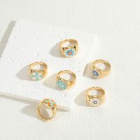 Elegant Luxurious Flower Copper Plating Inlay Zircon 14k Gold Plated Open Rings main image 5