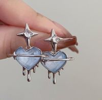 1 Pair Fairy Style Korean Style Heart Shape Inlay Alloy Artificial Gemstones Ear Studs main image 3