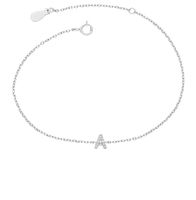 Fairy Style Simple Style Letter Sterling Silver White Gold Plated Zircon Bracelets In Bulk main image 3