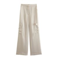 Women's Casual Solid Color Polyester Pocket Pants Sets sku image 1
