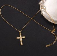 Retro Kreuzen Kupfer Inlay Zirkon Halskette Mit Anhänger sku image 22