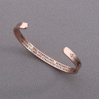 Stainless Steel Basic Letter Plating Cuff Bracelets main image 4