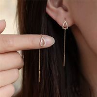 1 Pair Modern Style Water Droplets Inlay Copper Artificial Gemstones Drop Earrings main image 2