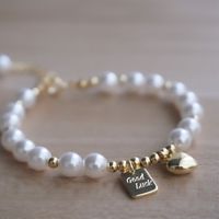 Elegant Retro Letter Heart Shape Freshwater Pearl Mixed Materials Bracelets In Bulk sku image 1