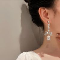 1 Pair Modern Style Geometric Plating Inlay Alloy Artificial Gemstones Drop Earrings sku image 2