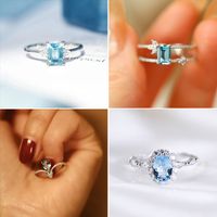 Elegant Classic Style Geometric Copper Plating Inlay Zircon Rings main image 1