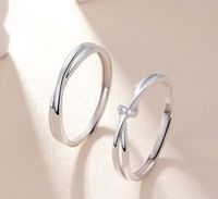 Einfacher Stil Pendeln Geometrisch Sterling Silber Offener Ring main image 1