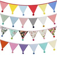 Birthday Solid Color Flower Cloth Party Flag main image 1