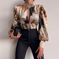Women's Blouse Long Sleeve Blouses Hollow Out Backless Y2k Sexy Leopard main image 4