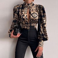 Women's Blouse Long Sleeve Blouses Hollow Out Backless Y2k Sexy Leopard main image 2