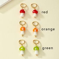 1 Pair French Style Simple Style Commute Mushroom Plating Arylic Drop Earrings sku image 3