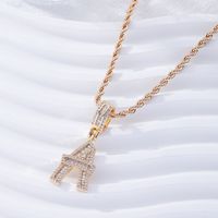 Simple Style Letter Copper Plating Inlay Moissanite Zircon Gold Plated Women's Necklace Pendant main image 2
